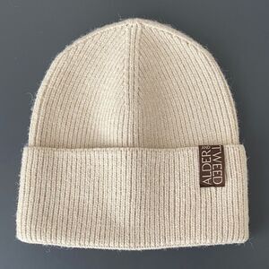 Alder and Tweed Cream Beanie OS Unisex Wool Blend